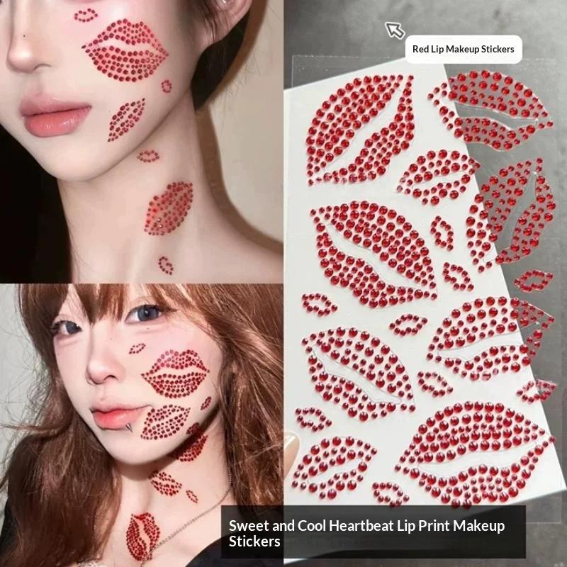 1 Sheet Realistic Red Kiss Lip - Body Jewelry Eyebrow recension och pris