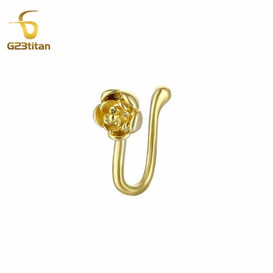 1pc Crystal Copper Rose Nose C - Body Jewelry Nose Studs recension och pris