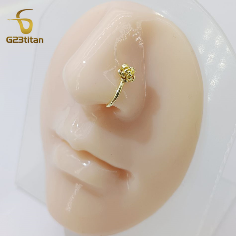 1pc Crystal Copper Rose Nose C - Body Jewelry Nose Studs recension och pris