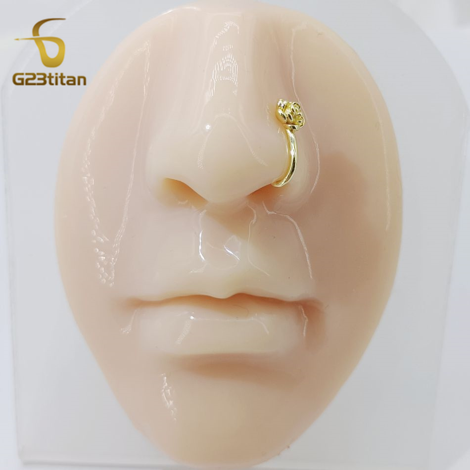 1pc Crystal Copper Rose Nose C - Body Jewelry Nose Studs recension och pris